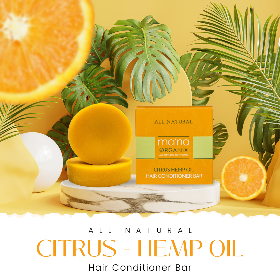 Get Healthy, Lustrous Locks with Vitamin C-Packed Citrus Hemp Oil Hair Conditioner Bar