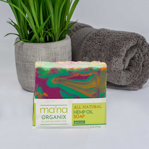 All Natural Hemp Oil & Spearmint Soap Bar with Ecofriendly and Biodegradable Packaging (6 oz.)