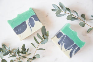 All Natural Hemp Oil & Eucalyptus-Pine-Sage Soap Bar with Ecofriendly and Biodegradable Packaging (6 oz.)
