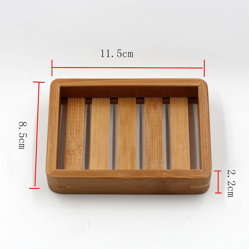 Wooden Natural Bamboo Soap Dishes Tray Holder Storage Soap Rack Plate Box Container Portable Bathroom Soap Dish Storage Box